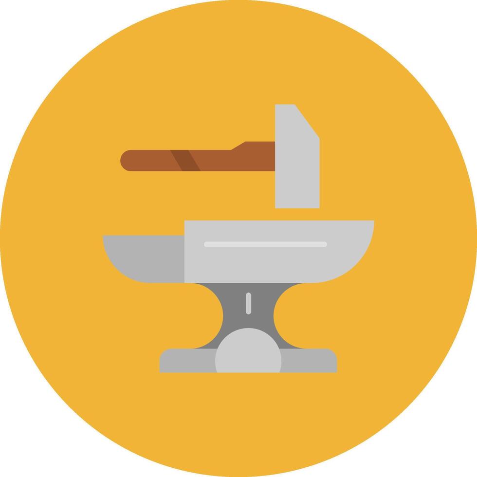 Hammer Flat Circle Icon vector