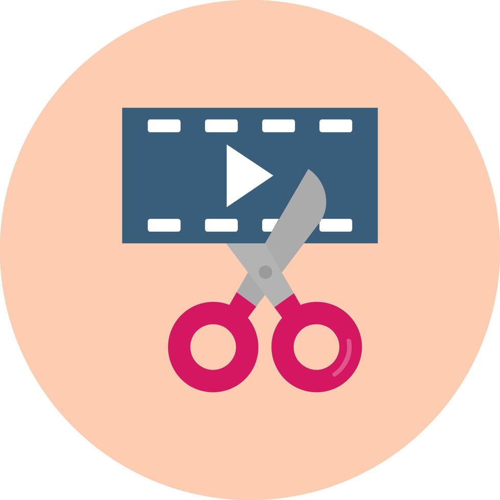 Video editor Flat Circle Icon vector