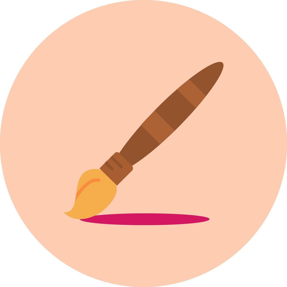 Paint brush Flat Circle Icon vector