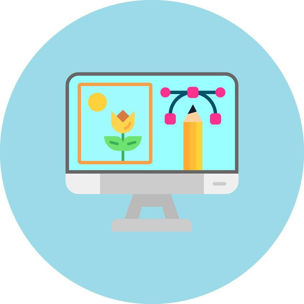 Photo editing Flat Circle Icon vector