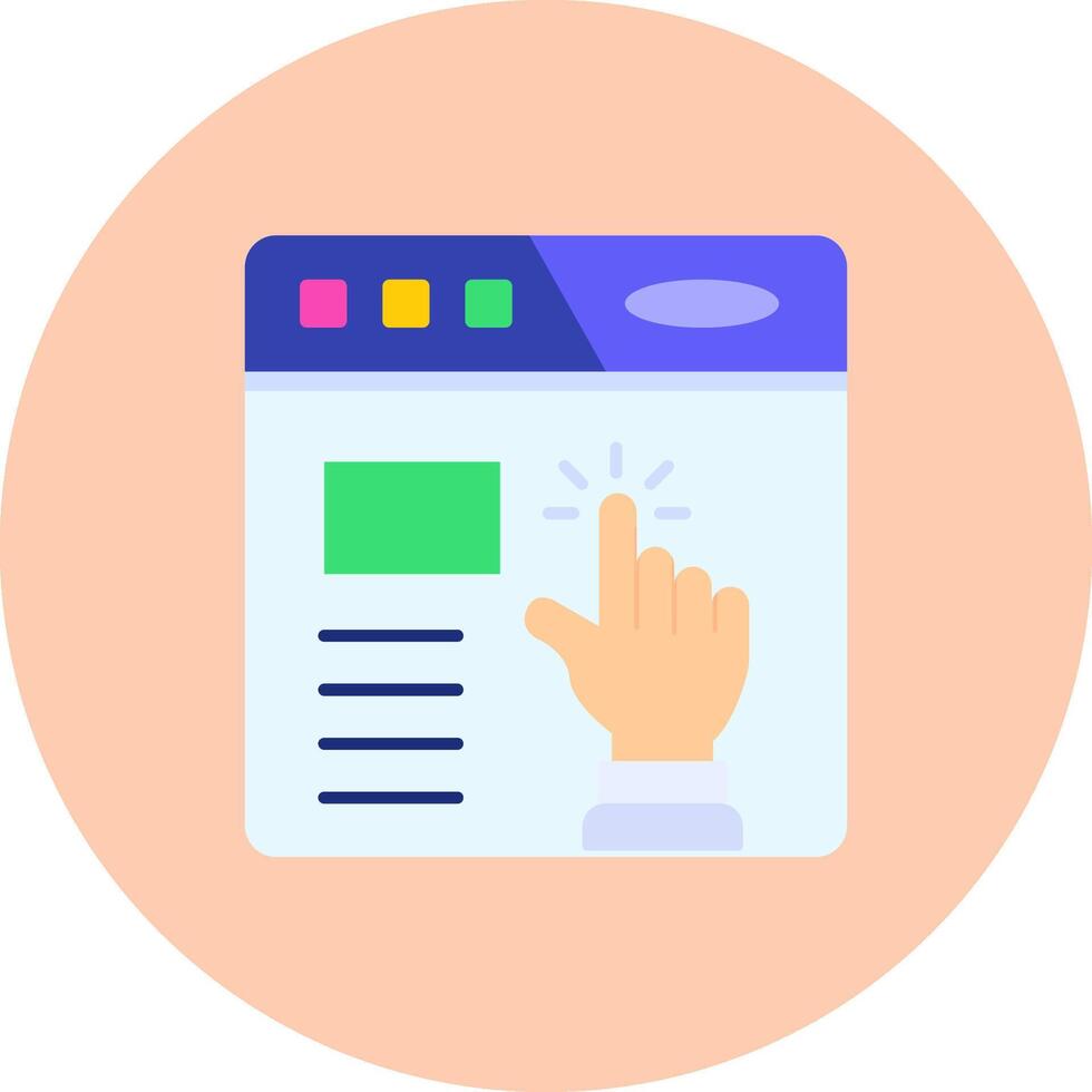Click Flat Circle Icon vector