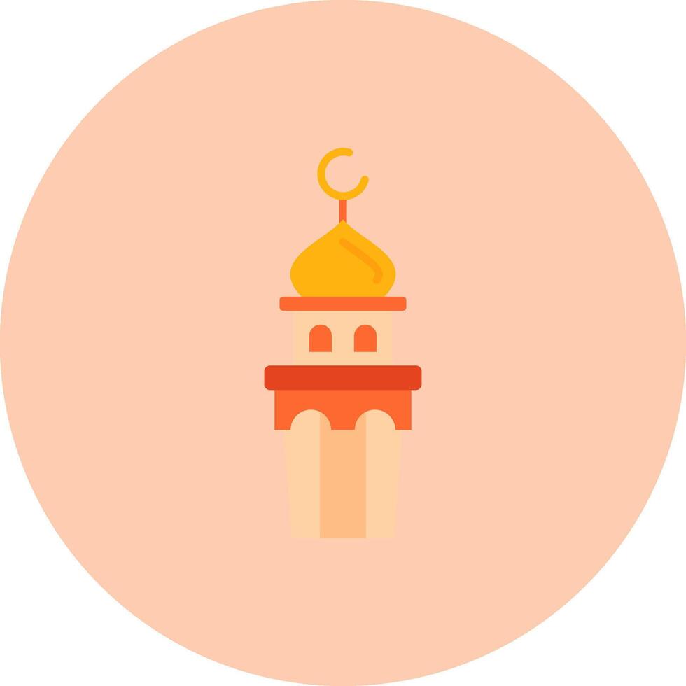 Minaret Flat Circle Icon vector