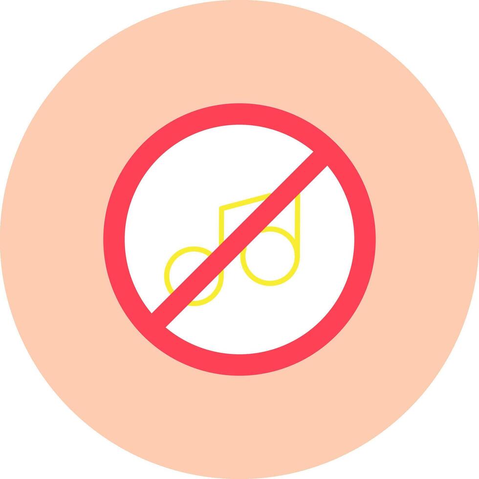 No música plano circulo icono vector