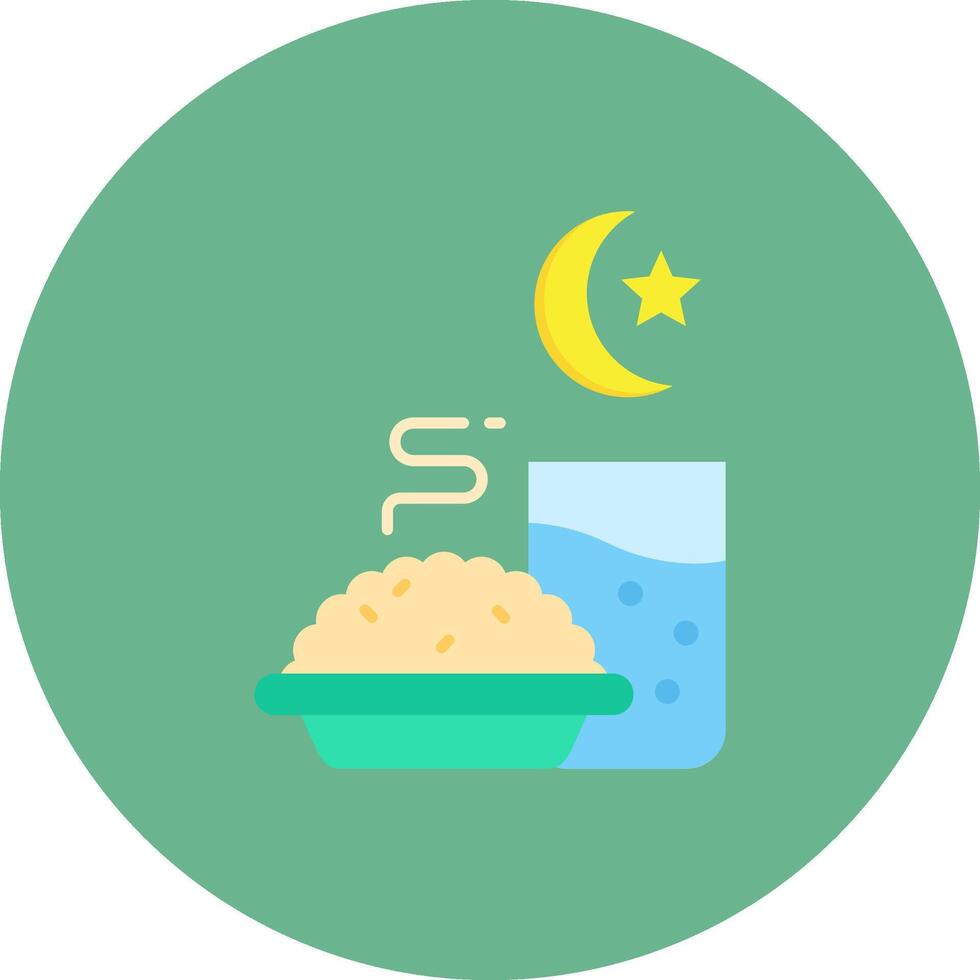 Iftar Flat Circle Icon vector