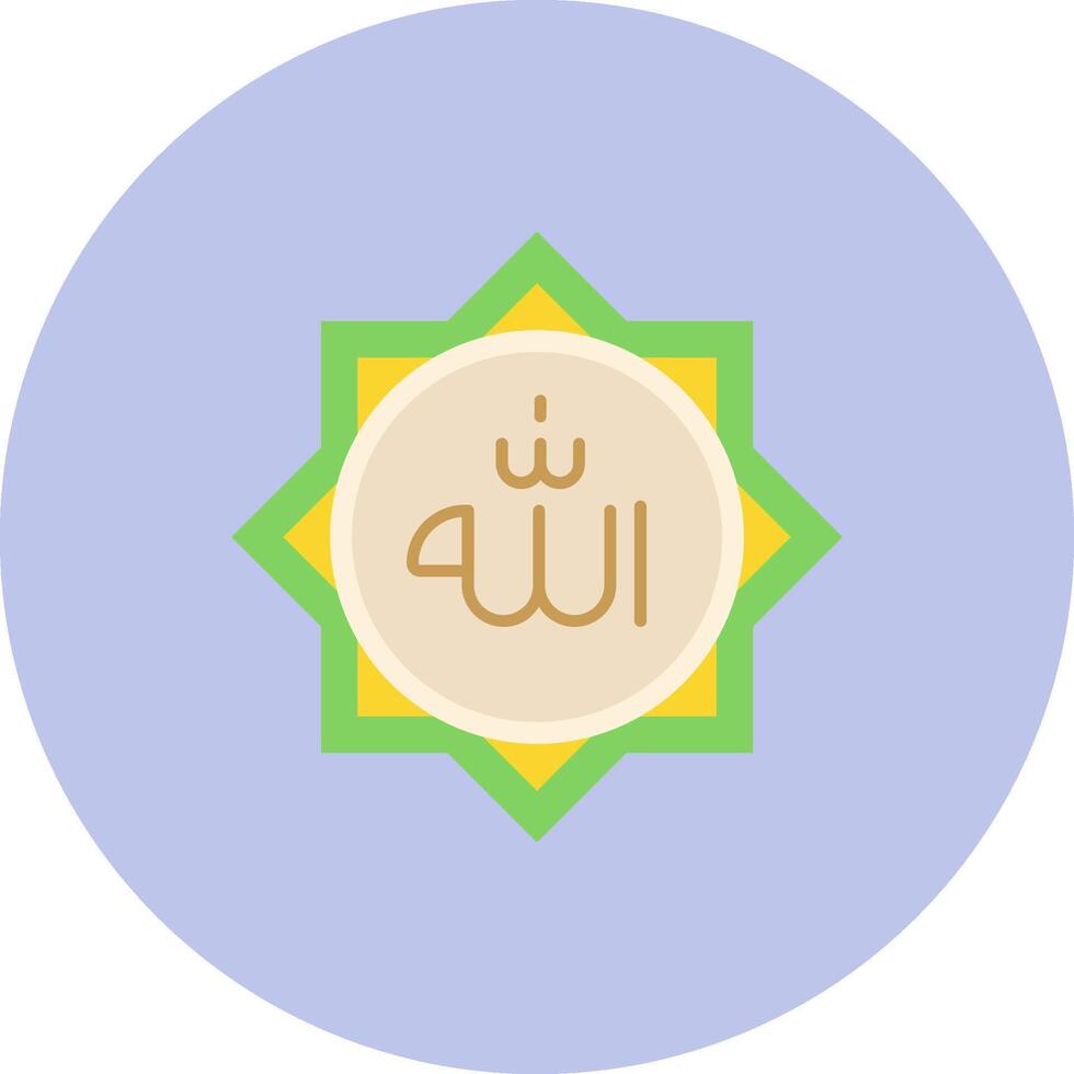 Allah Flat Circle Icon vector