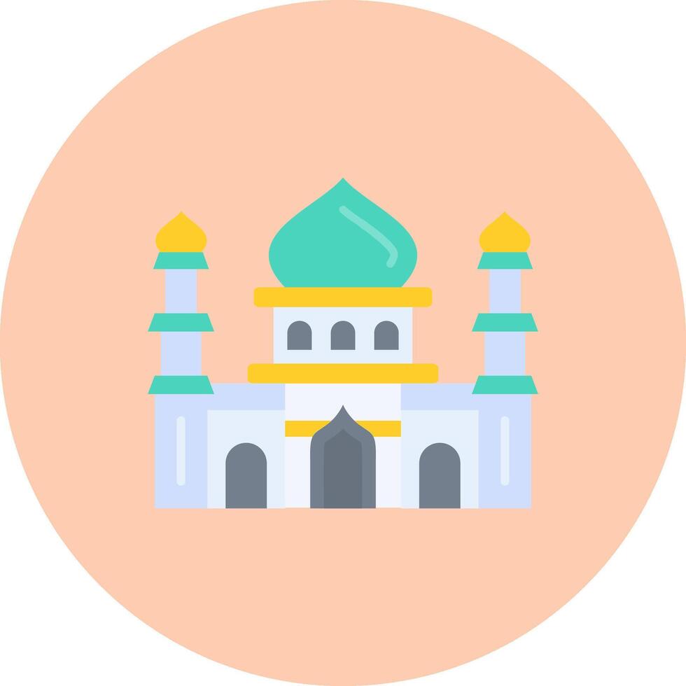 Mosque Flat Circle Icon vector