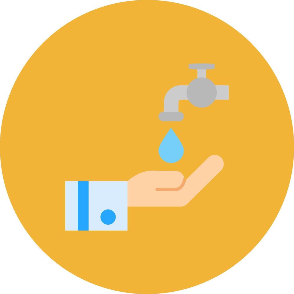 Wudu Flat Circle Icon vector