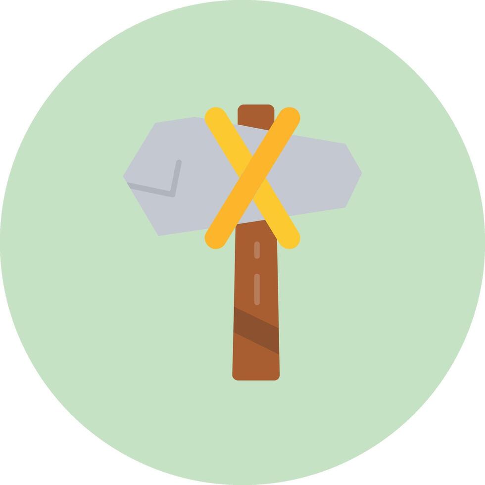 Hammer Flat Circle Icon vector