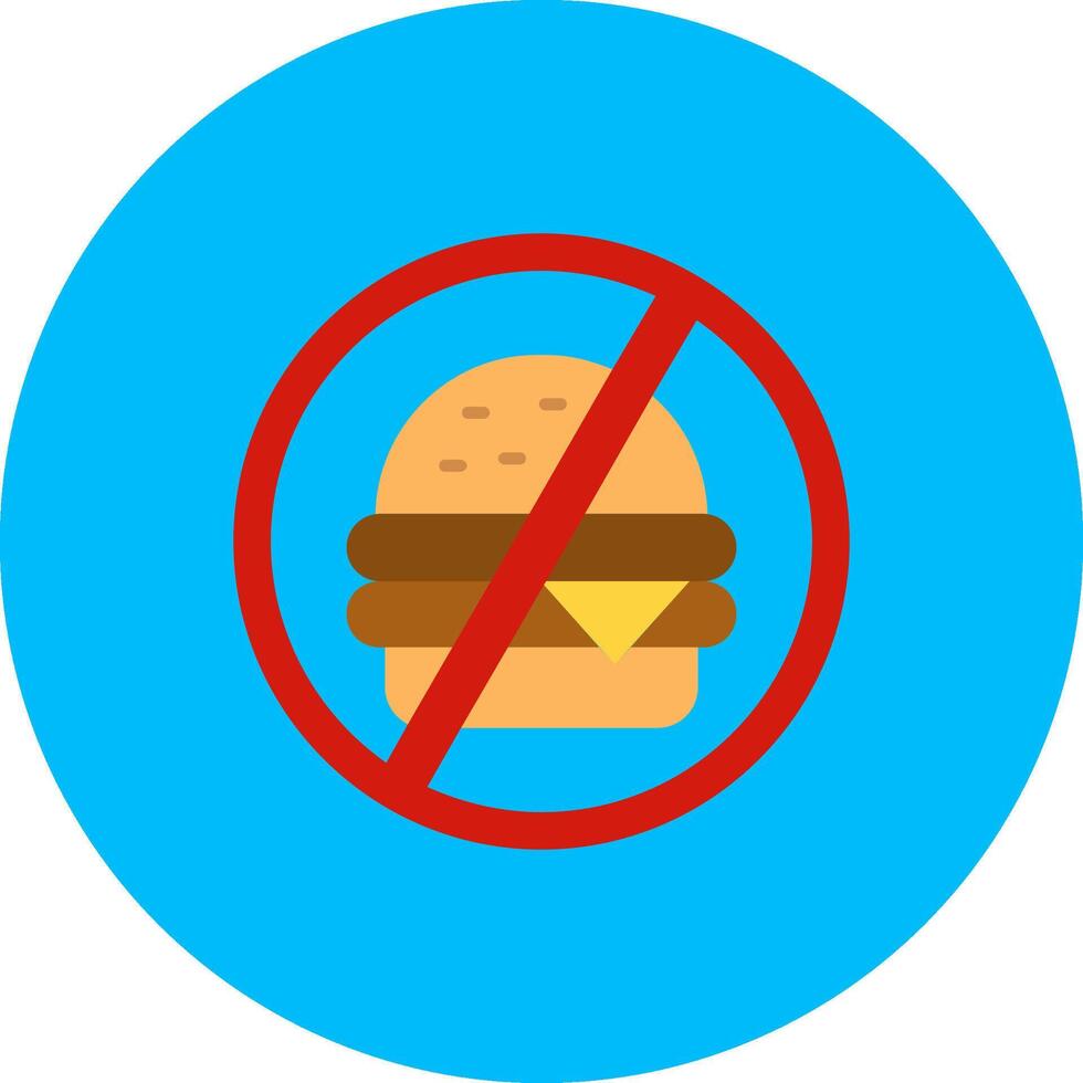 No comida plano circulo icono vector