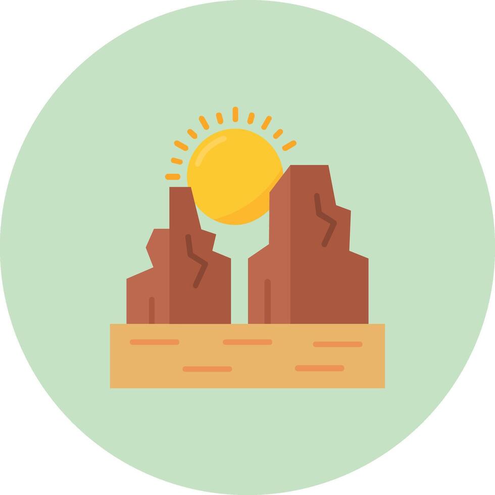 Canyon Flat Circle Icon vector
