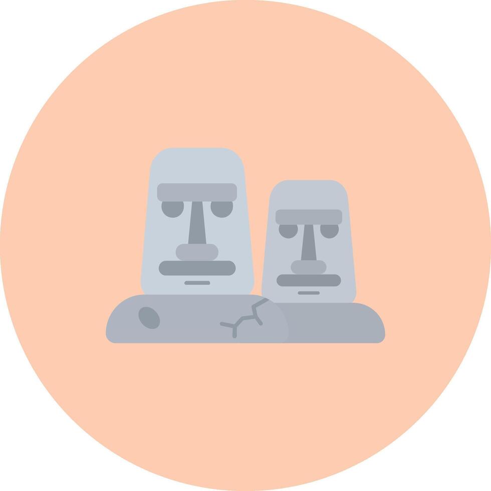 Moai Flat Circle Icon vector