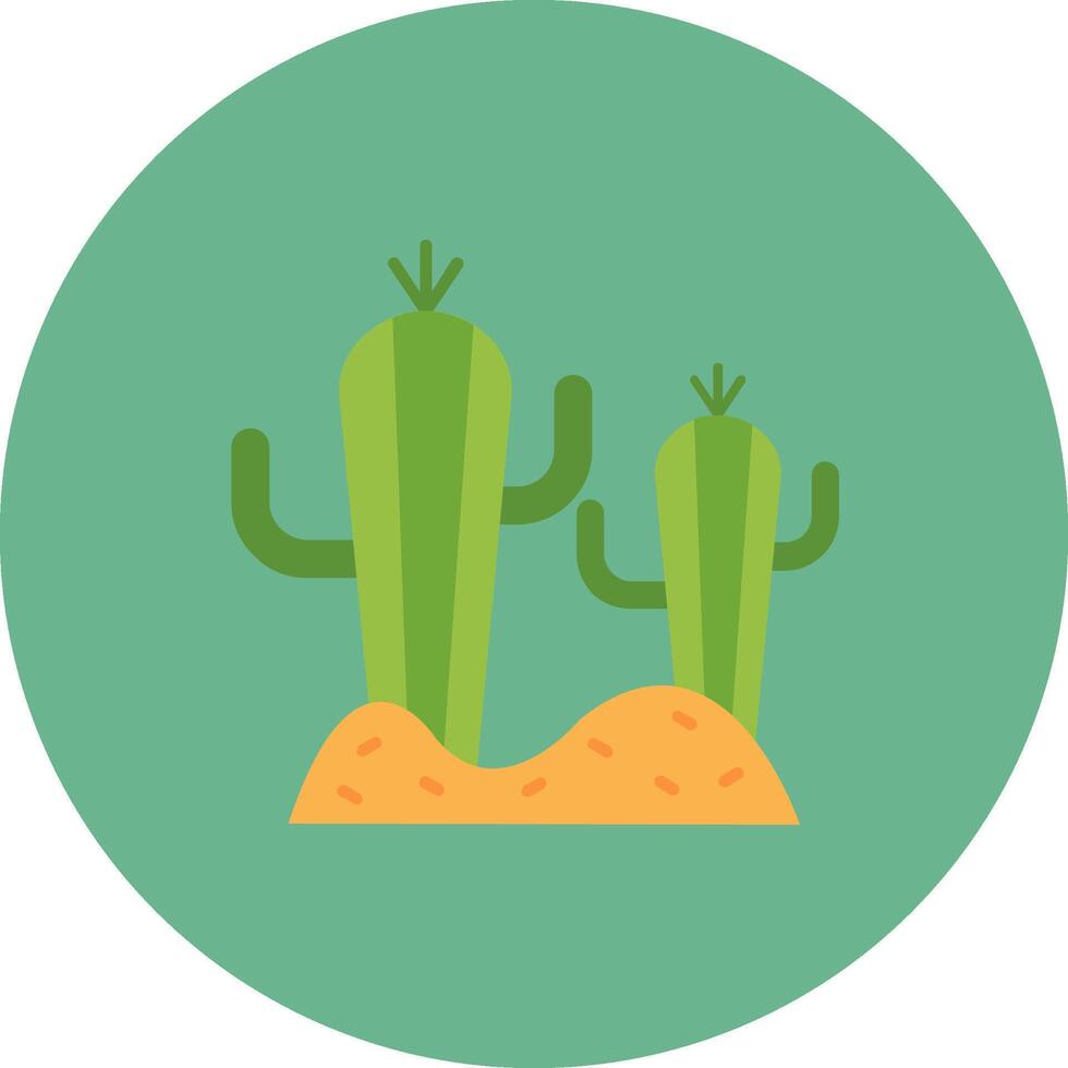 Cactus Flat Circle Icon vector