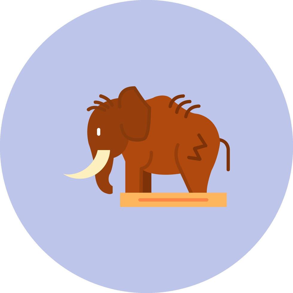 mamut plano circulo icono vector