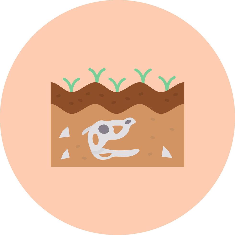 Fossil Flat Circle Icon vector