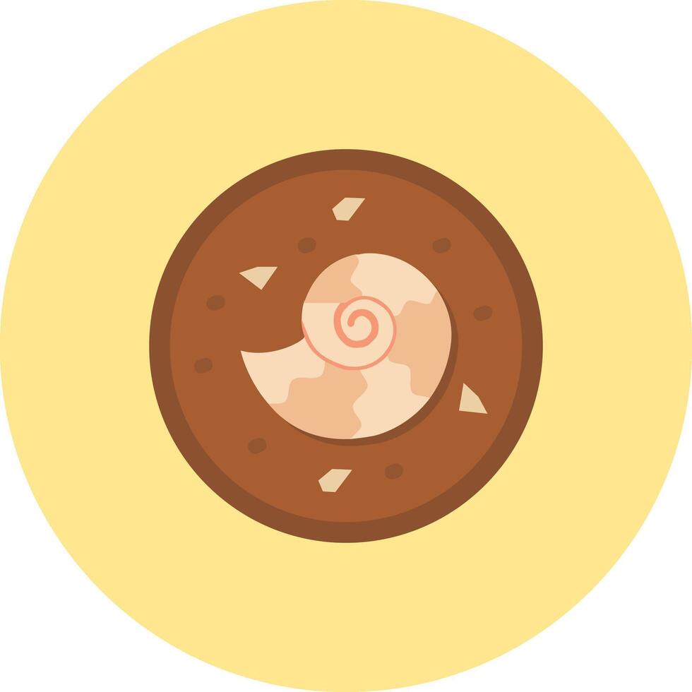 Fossil Flat Circle Icon vector