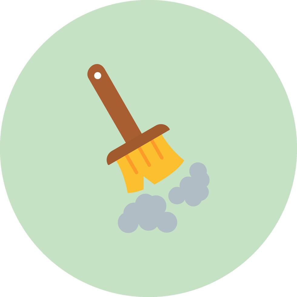 Broom Flat Circle Icon vector