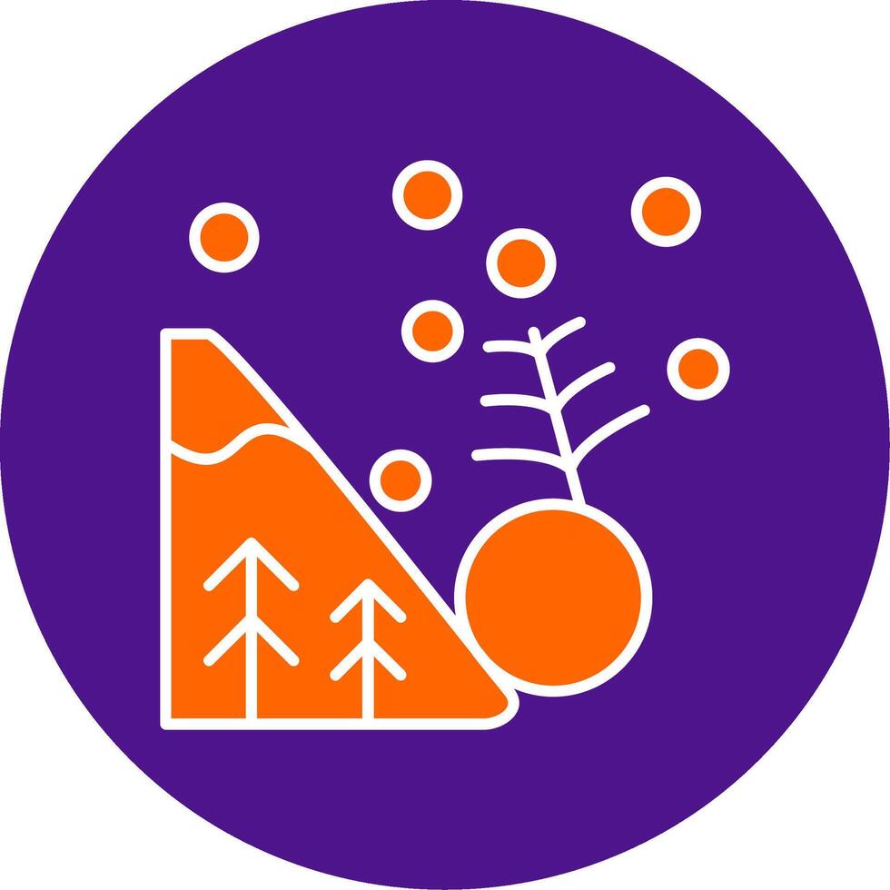 Avalanche Line Filled Circle Icon vector