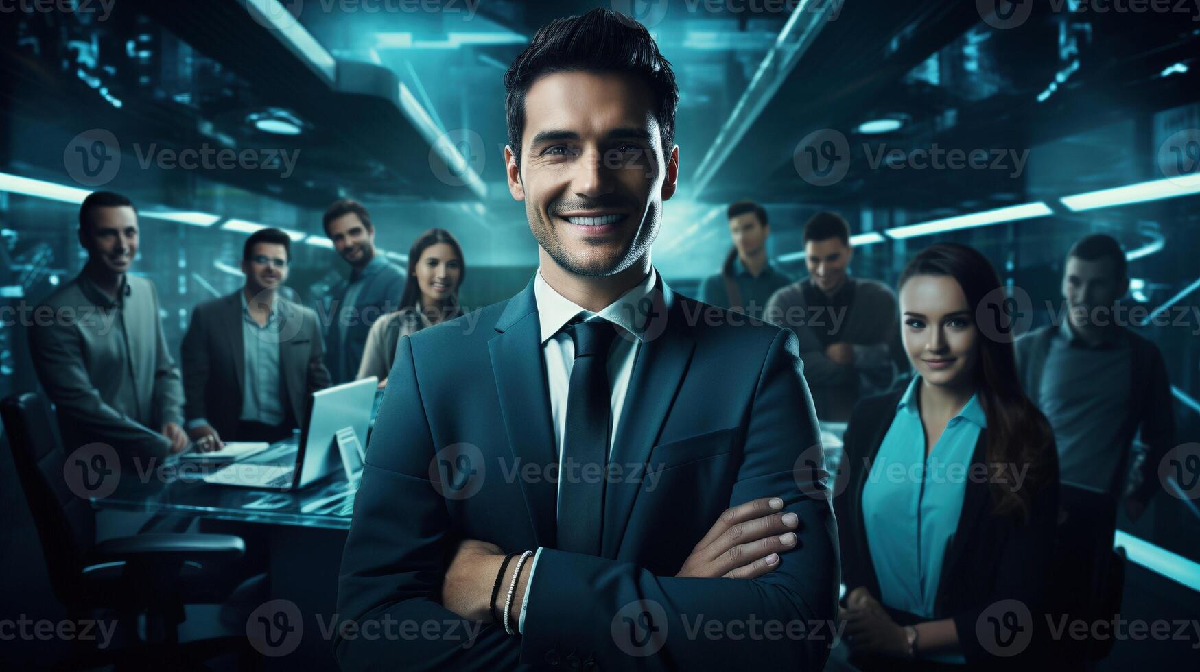 AI generated Cybersecurity professionals team ai generated image wallpaper photo