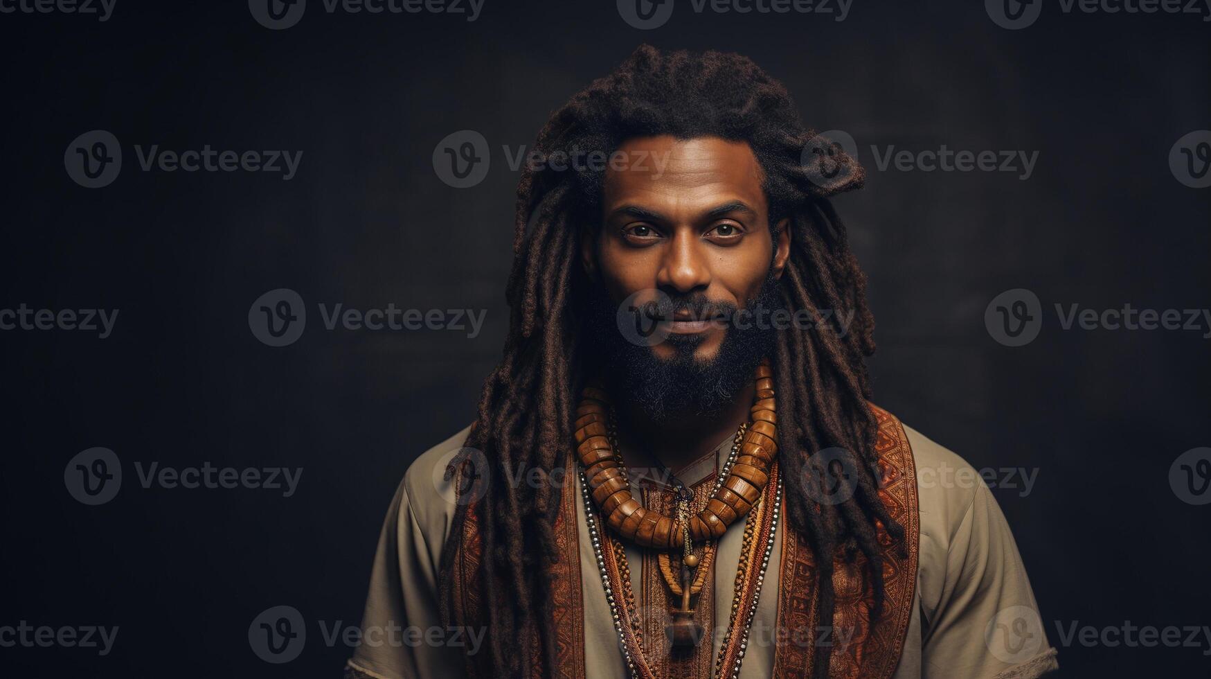 AI generated Dreadlocks male traditional ai generated portrait image photo