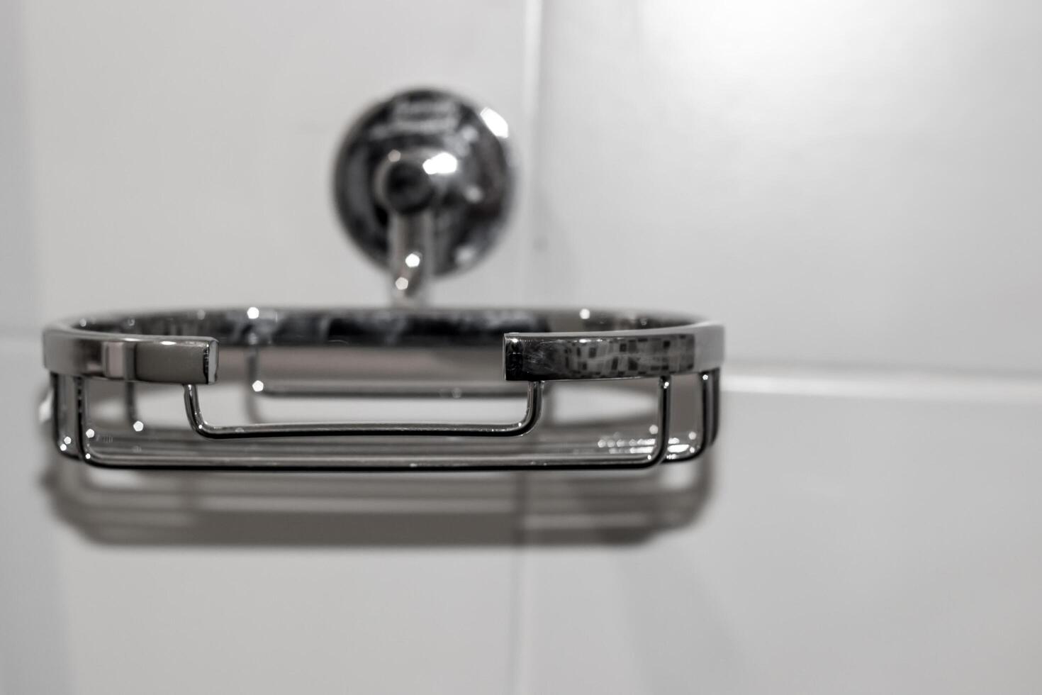 Soap tray in the bathroom close up image for copy space and texture photo