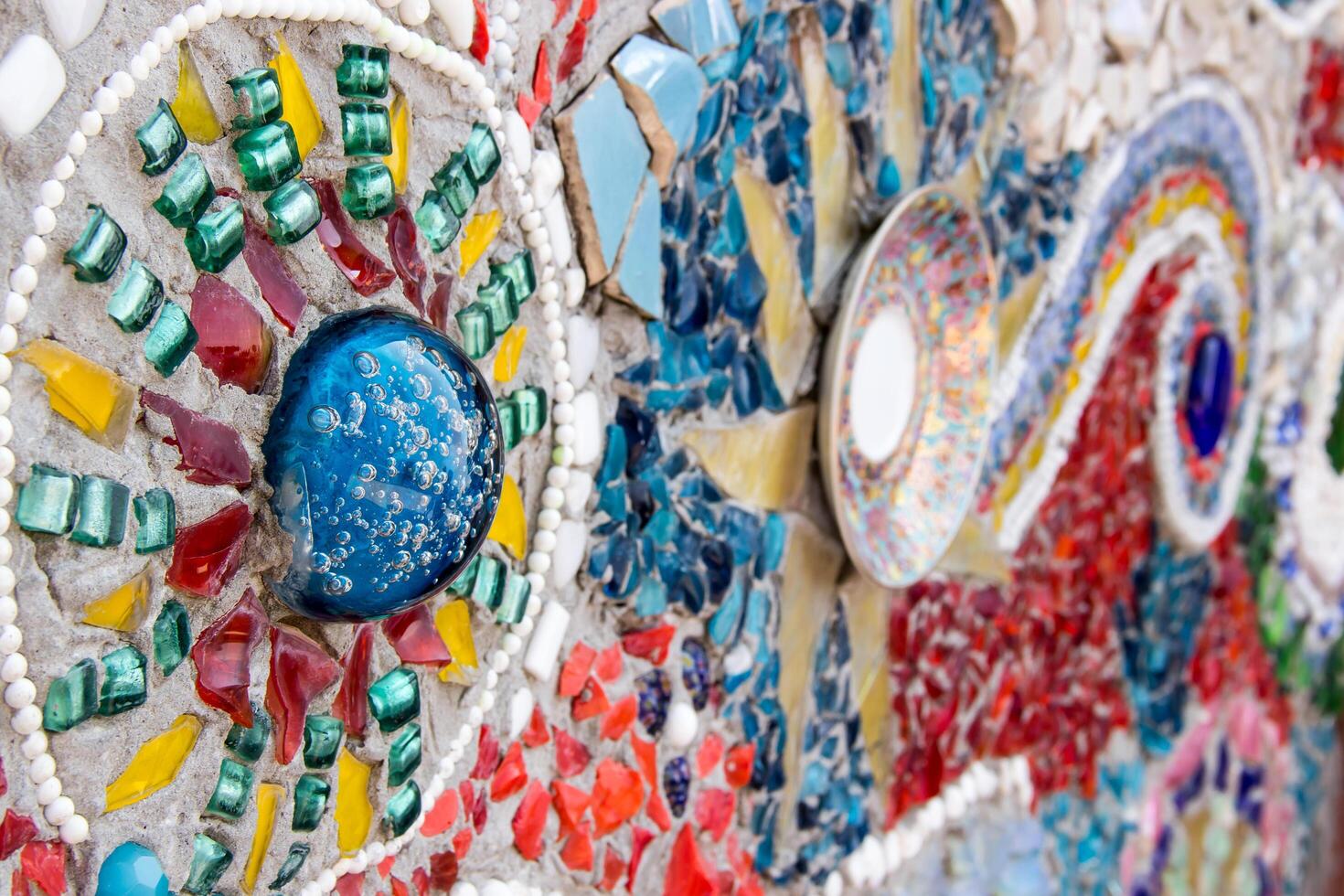 Background wall of Wat Pha Sorn Kaew Phetchabun Province Made from glass and glass photo