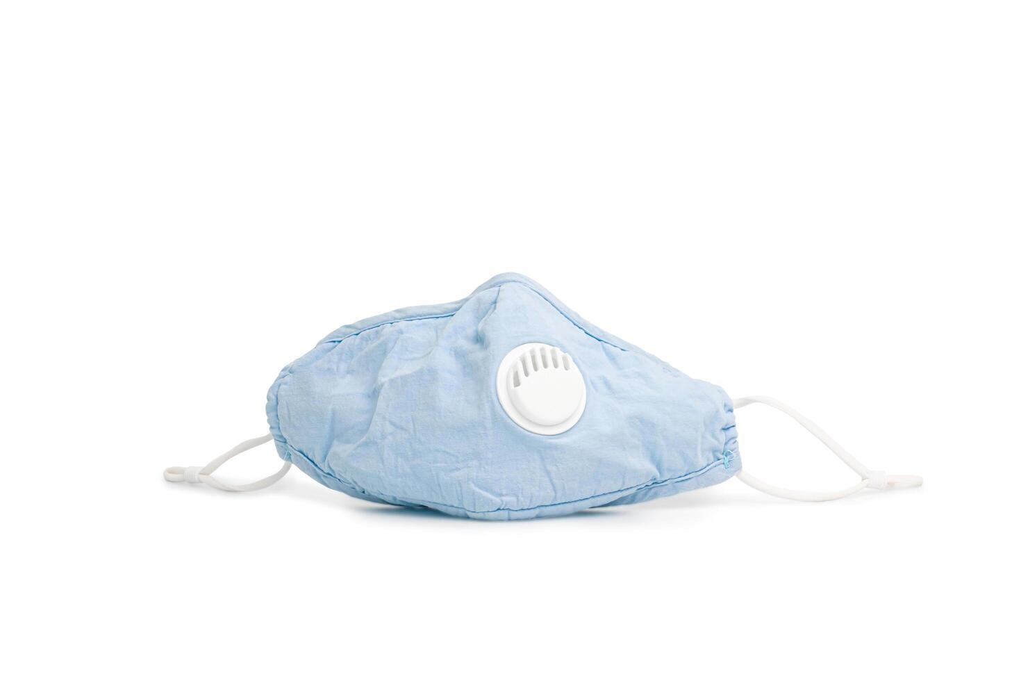 Blue Pastel Mask protection filter for dust PM 2.5 and Infection for virus in white background  and Texture photo