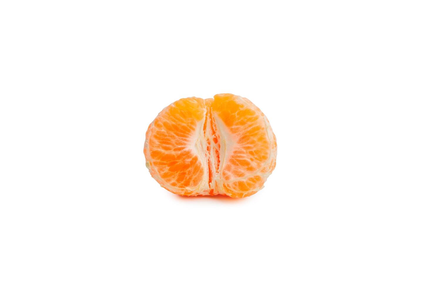 Tangerines slices on white background for texture and copy space photo
