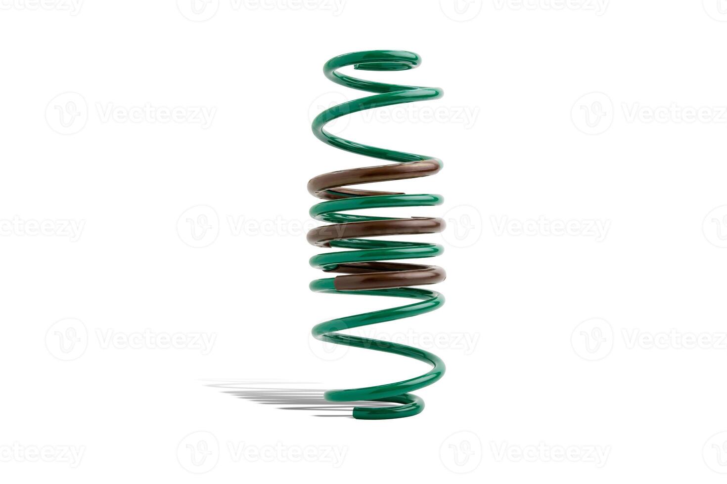 Coil spring of shock Absorber on the white background for car service  concept photo