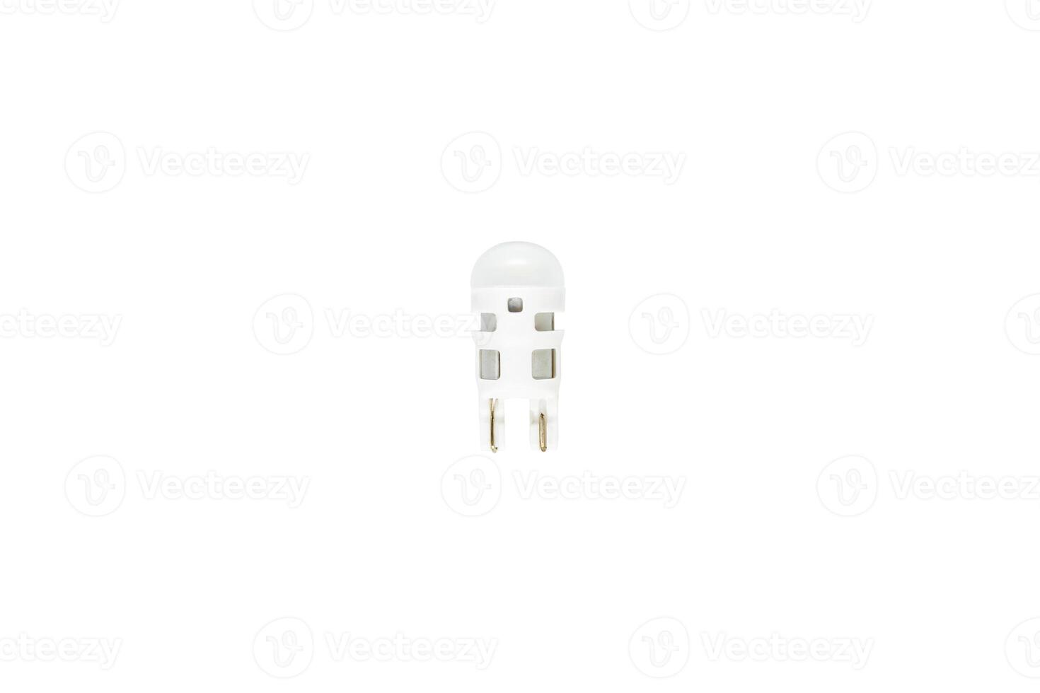 Car LED dimmer bulb white color in the white background and texture photo