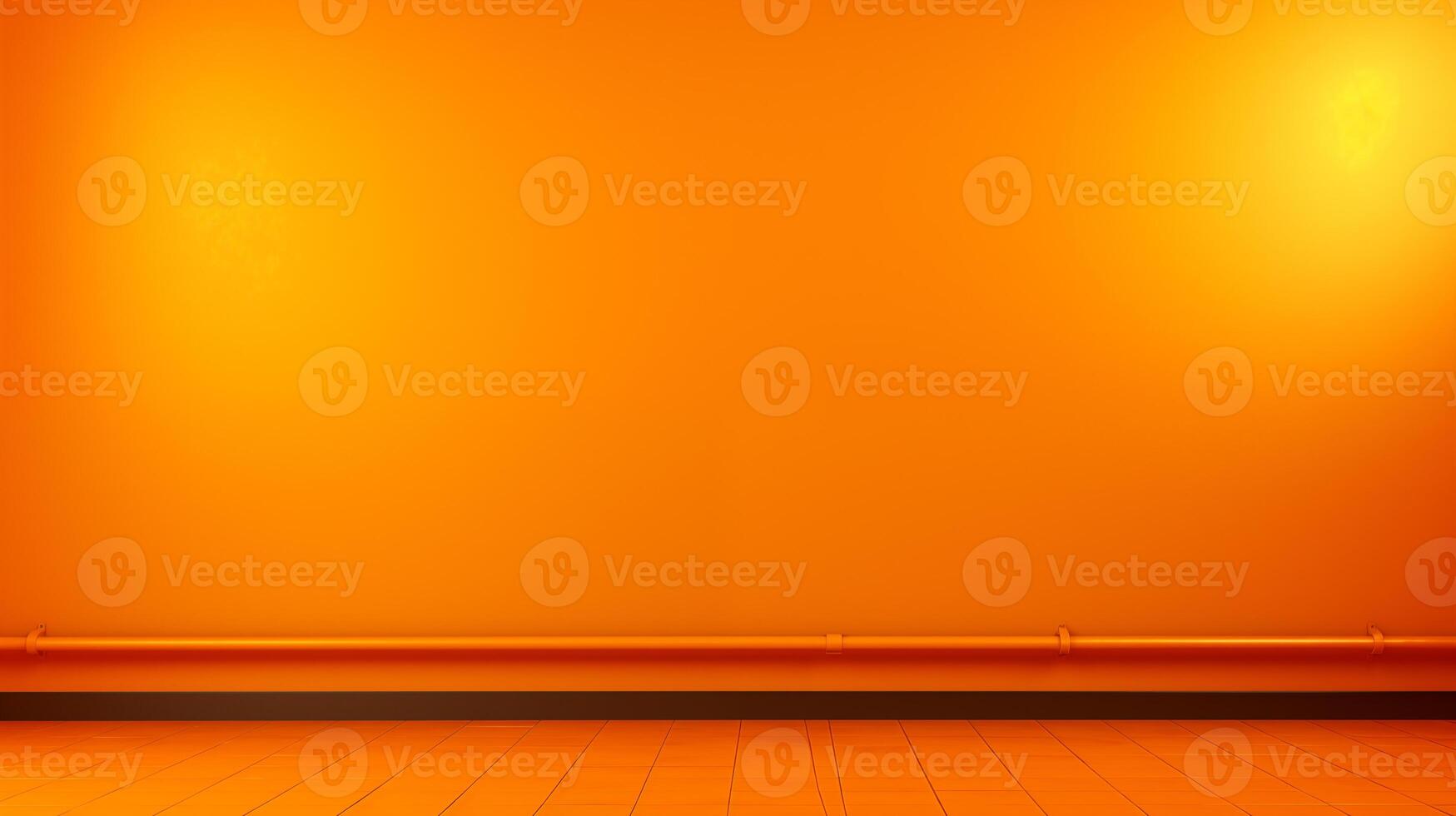 AI generated Empty Orange Room with Sunlight, Perfect for Background, Simplicity, and Interior Design photo