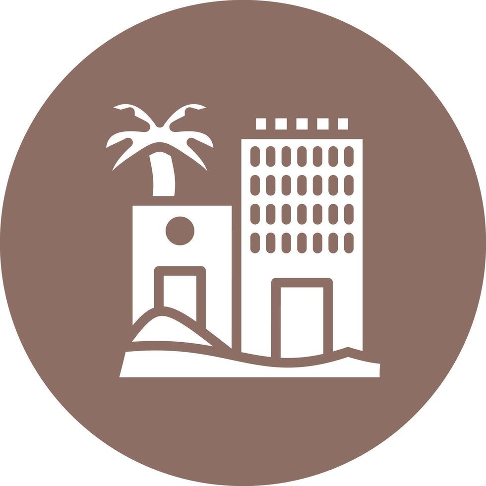 Desert Hotel Vector Icon