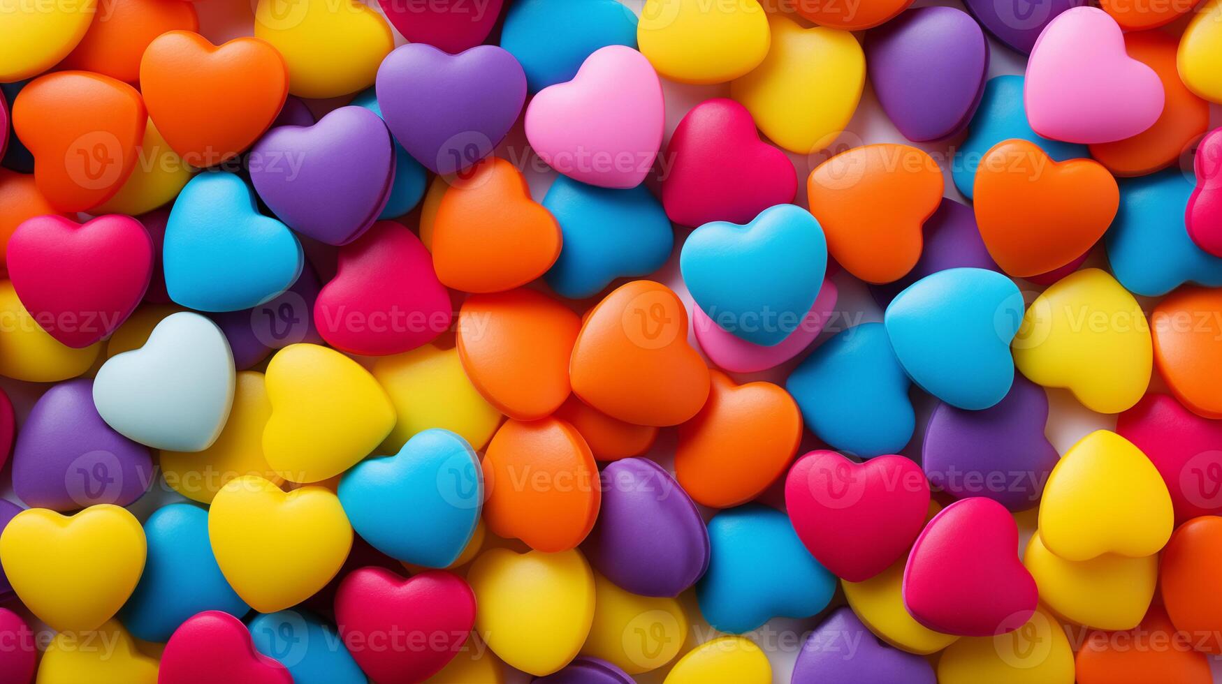 AI generated Colorful Assortment of Heart-Shaped Objects photo