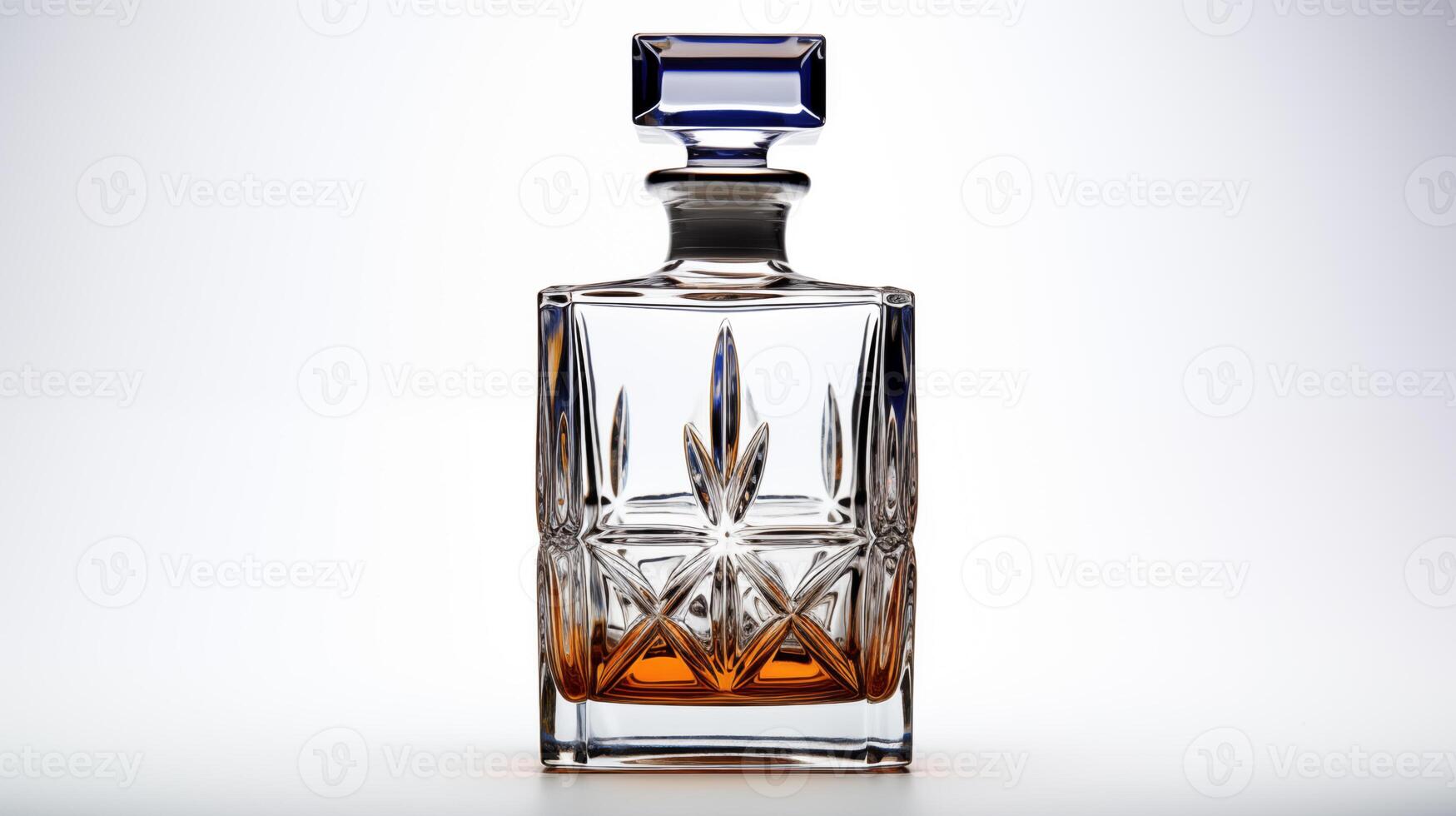 AI generated Elegant Whiskey Decanter on Reflective Surface photo