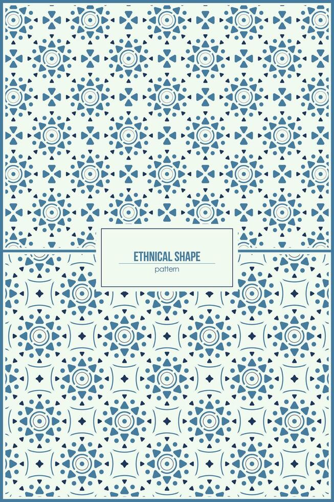 ethnical shape pattern with beautiful blue color style vector