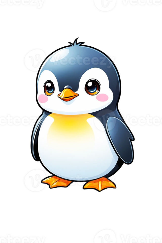 AI generated Cute cartoon penguin isolated on transparent background png