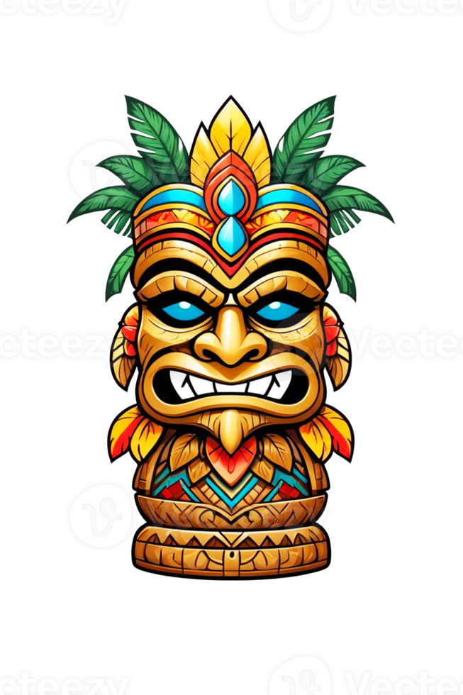AI generated Illustration of wooden tiki statue isolated on transparent background png