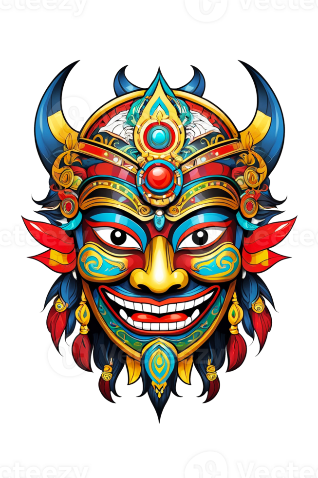 AI generated Colorful masks illustration png