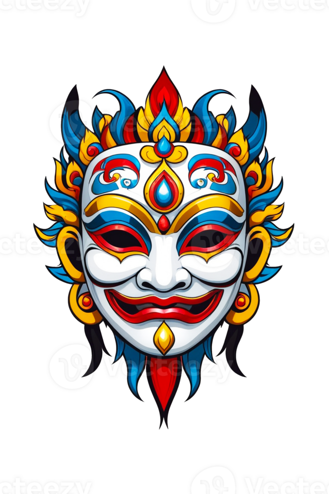 AI generated Colorful masks illustration png