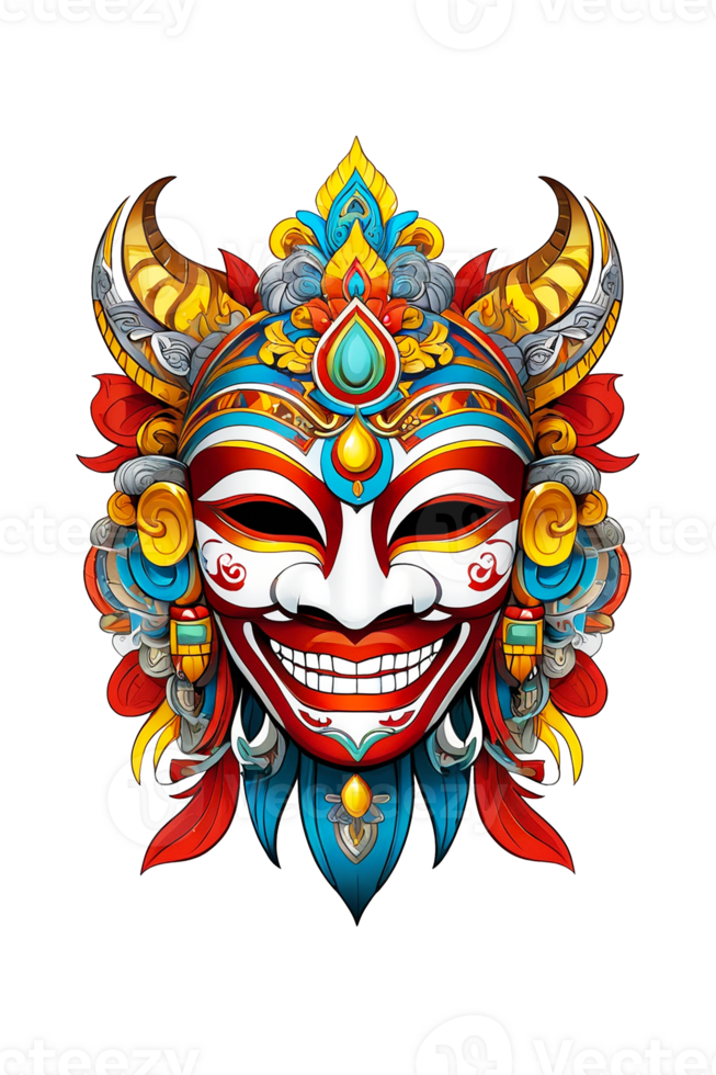AI generated Colorful masks illustration png