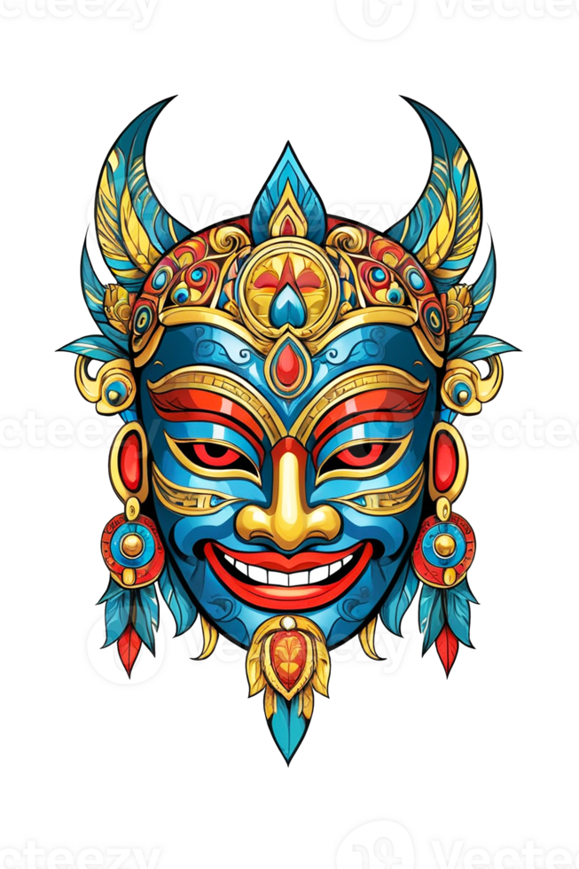 AI generated Colorful masks illustration png