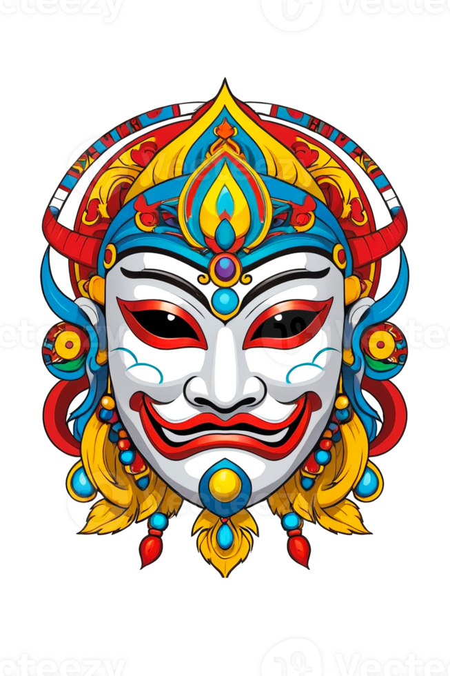 AI generated Colorful masks illustration png