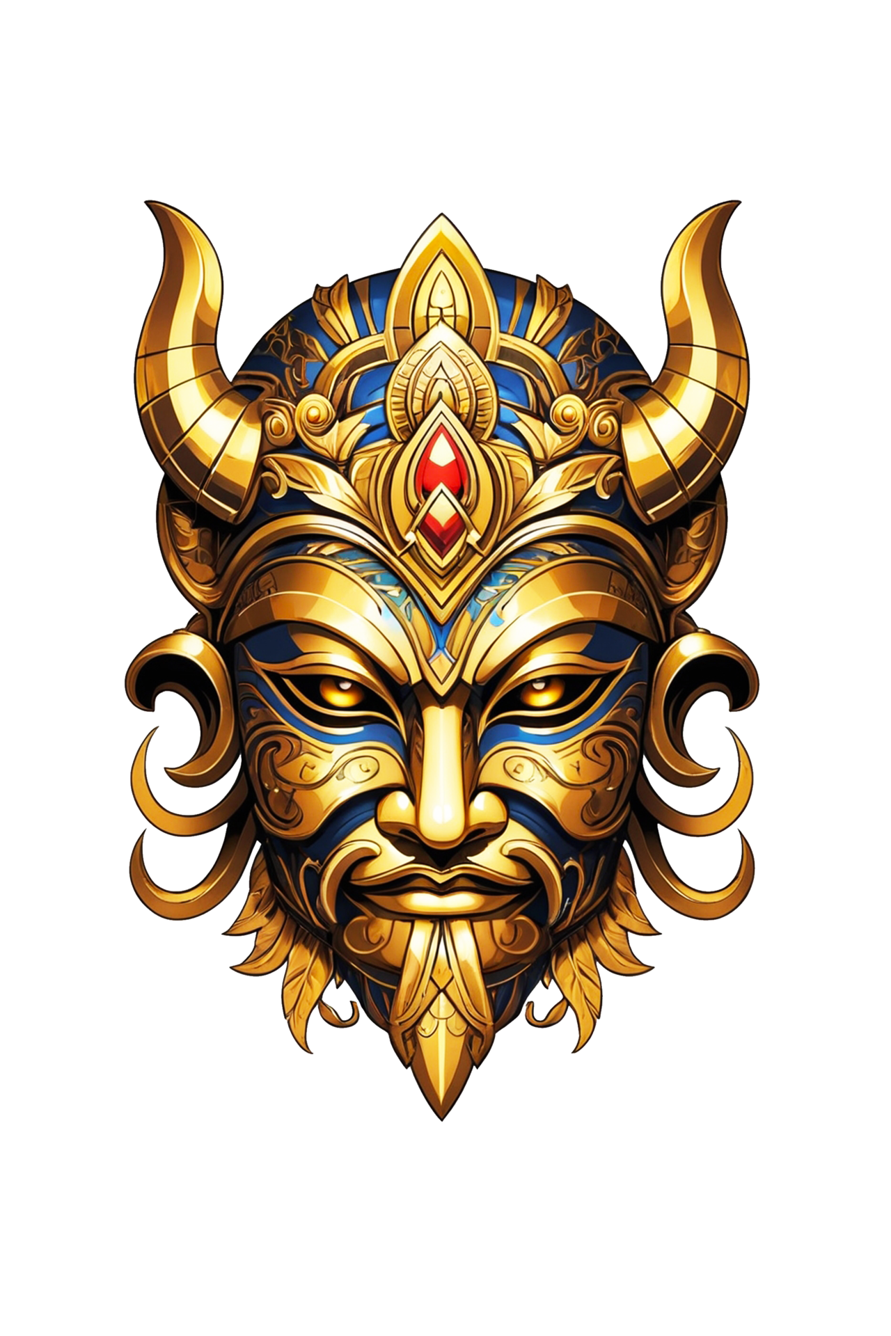 AI generated Viking mask with gold ornaments 37148387 PNG