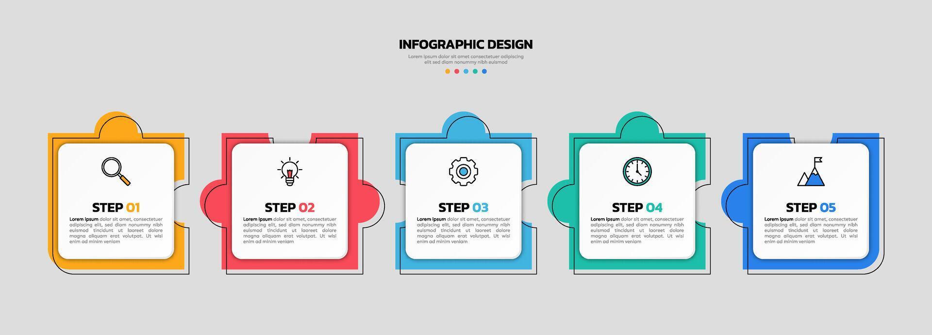 moderno negocio infografía modelo con 5 5 opciones o pasos iconos vector