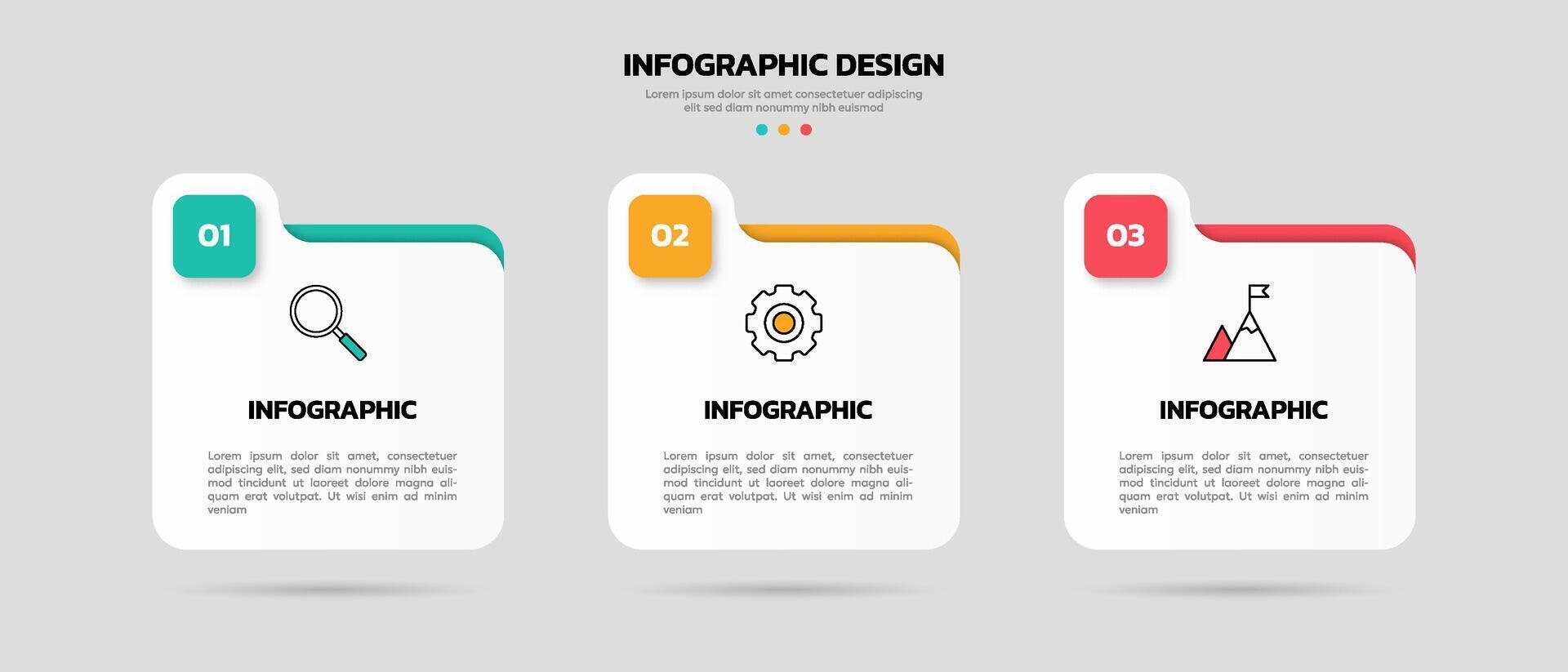 moderno negocio infografía modelo con 3 opciones o pasos iconos vector