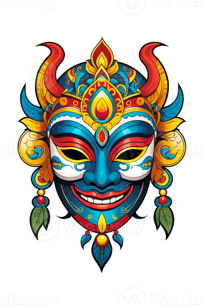 AI generated Colorful masks illustration png