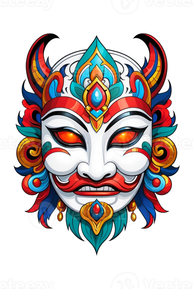 AI generated Colorful masks illustration png