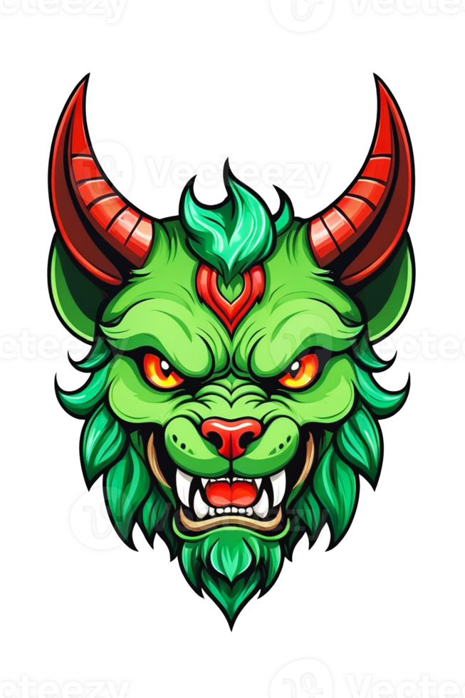 AI generated Green devil dog head mascot illustration 37148658 PNG