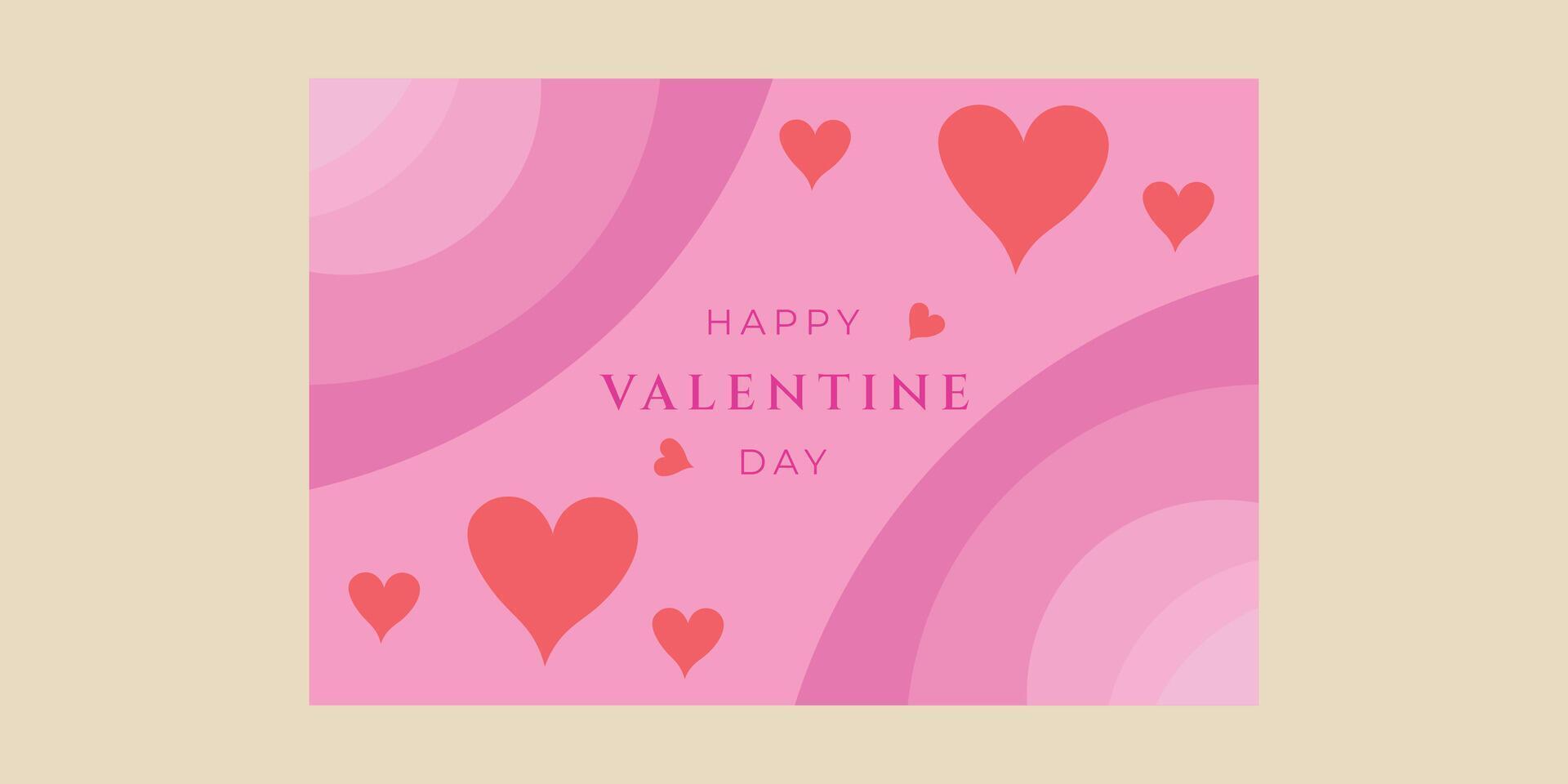 poster happy valentines day pink background vector illustration design graphic template