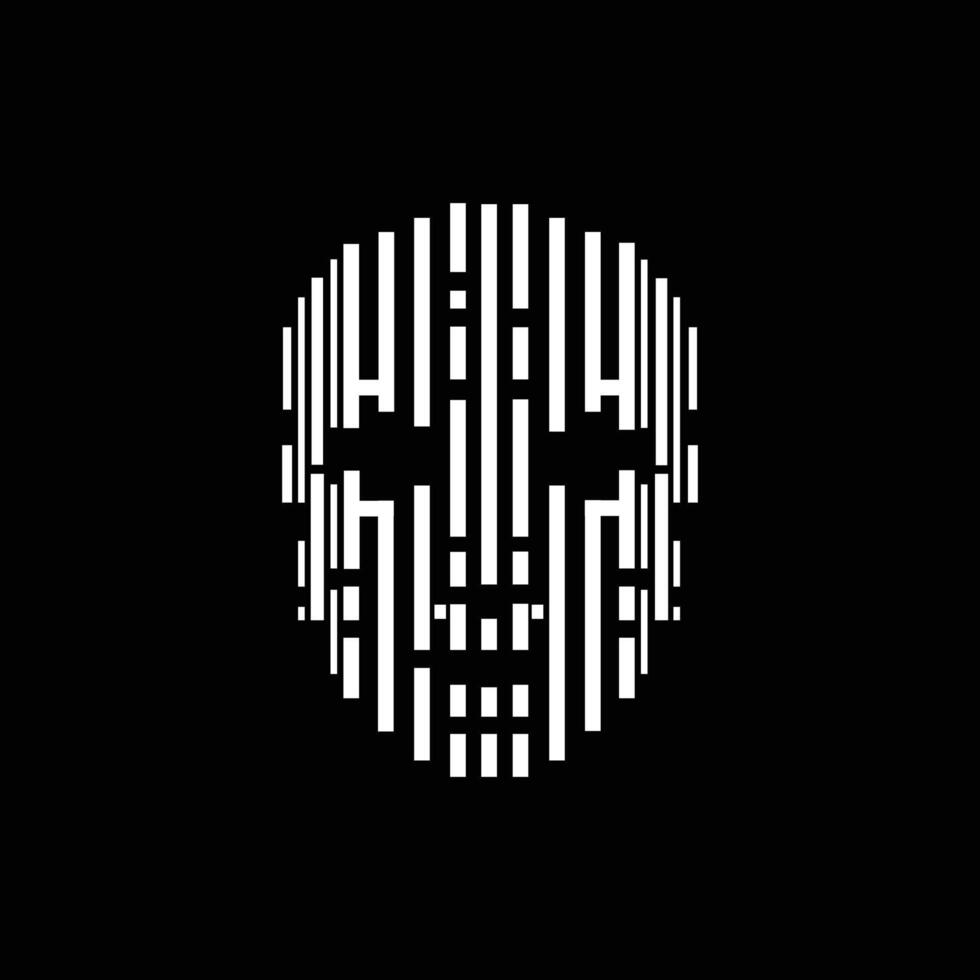 Futuristic Hacker's Digital Mask Logo vector