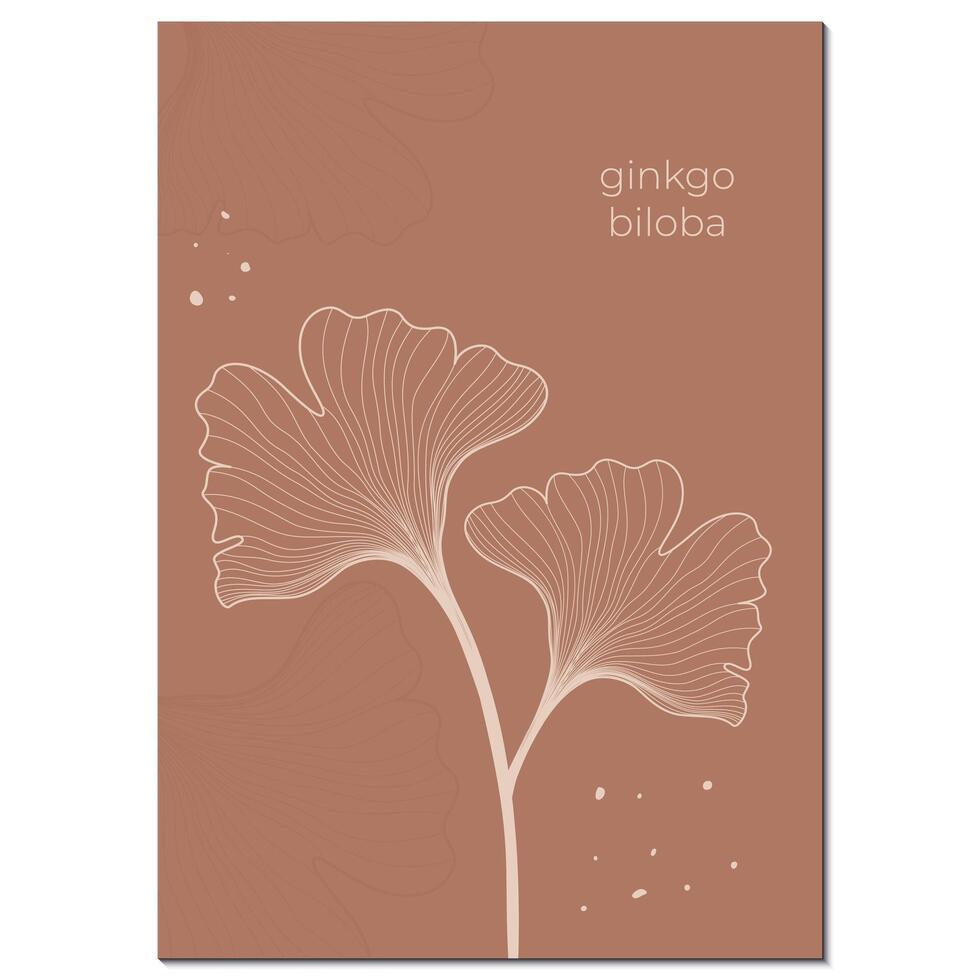 ginkgo leaf postcard vector